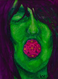 Original Art Print 'Fleur-De-Bouche' - Watercolor Print for Refined Décor