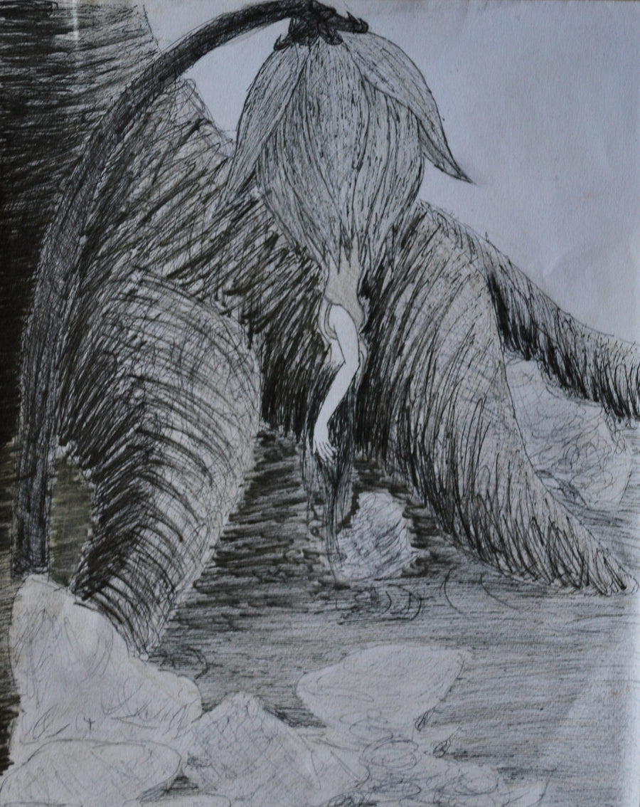 Original Art 'Birth into Elysion' (ink and colored pencil drawing)