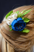 Handcrafted Kanzashi Hair Clip with Floral Design