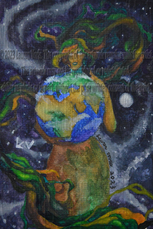 Original Art Print 'Celestial Dancers'- Watercolor Print for a Solar System Wide Dance