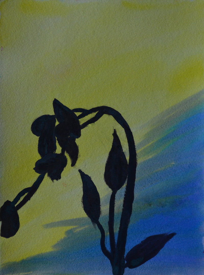 Original Art 'Flower Silhouette' (watercolor painting)