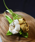 Handcrafted Kanzashi Hair Clip with Floral Design
