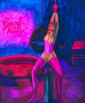 Original Art Print "Good Kitty': Erotic Watercolor Print - A Sultry Addition to Your Collection
