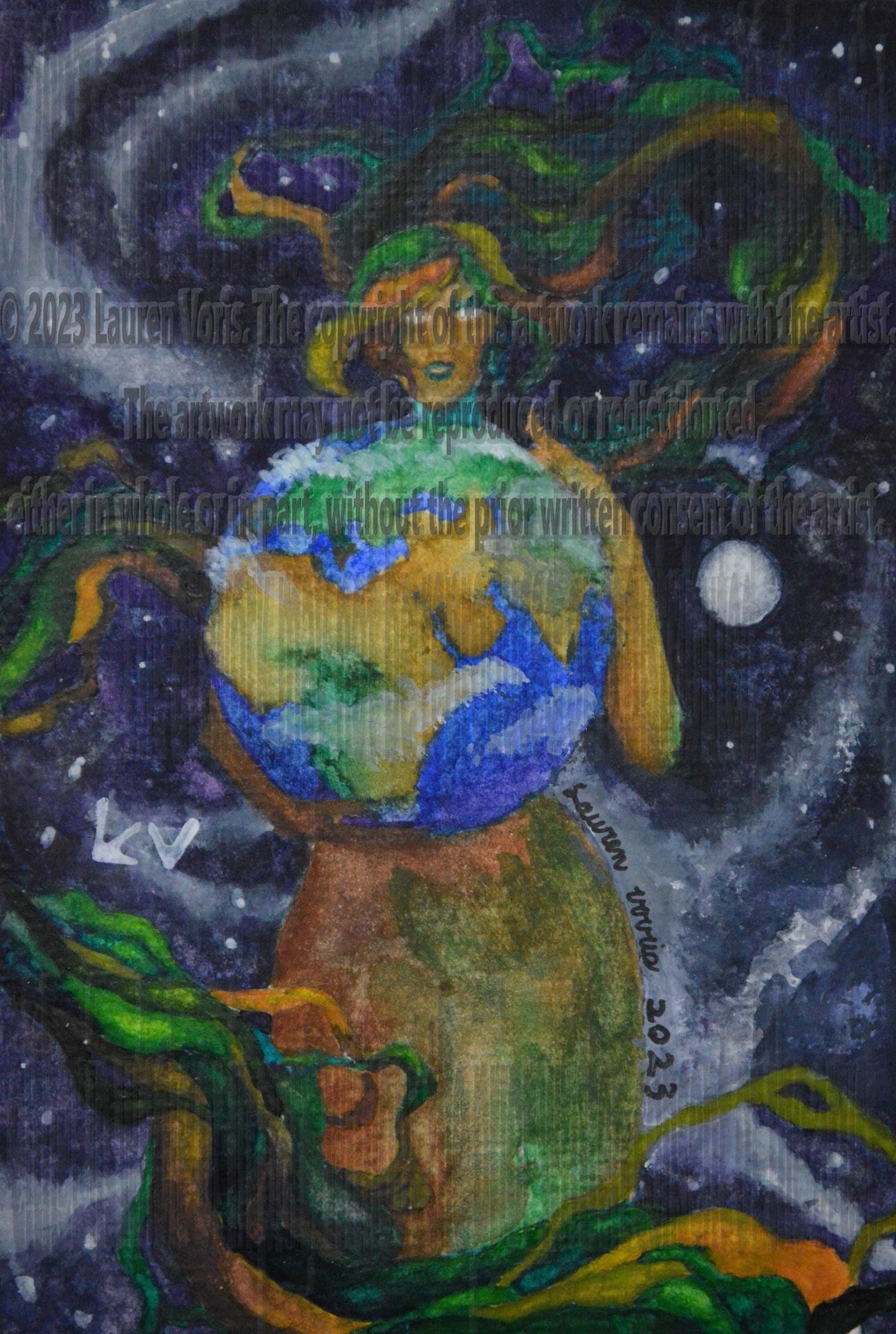 Original Watercolor Painting 'Celestial Dancers'- Watercolor Painting for a Solar System Wide Dance