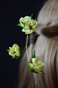 Handcrafted Kanzashi Hairpin with Blossom Floral Design